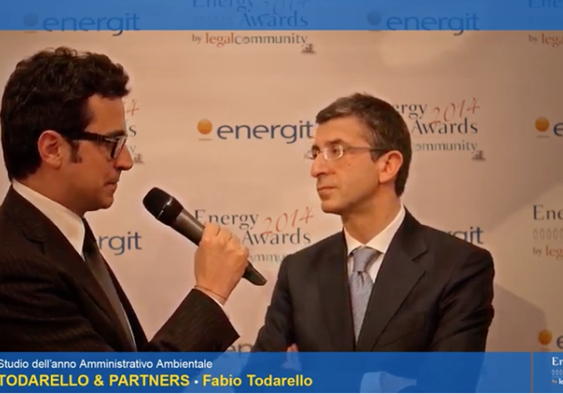 Energy Awards Legalcommunity 2014, Todarello & Partners è Studio dell’Anno.